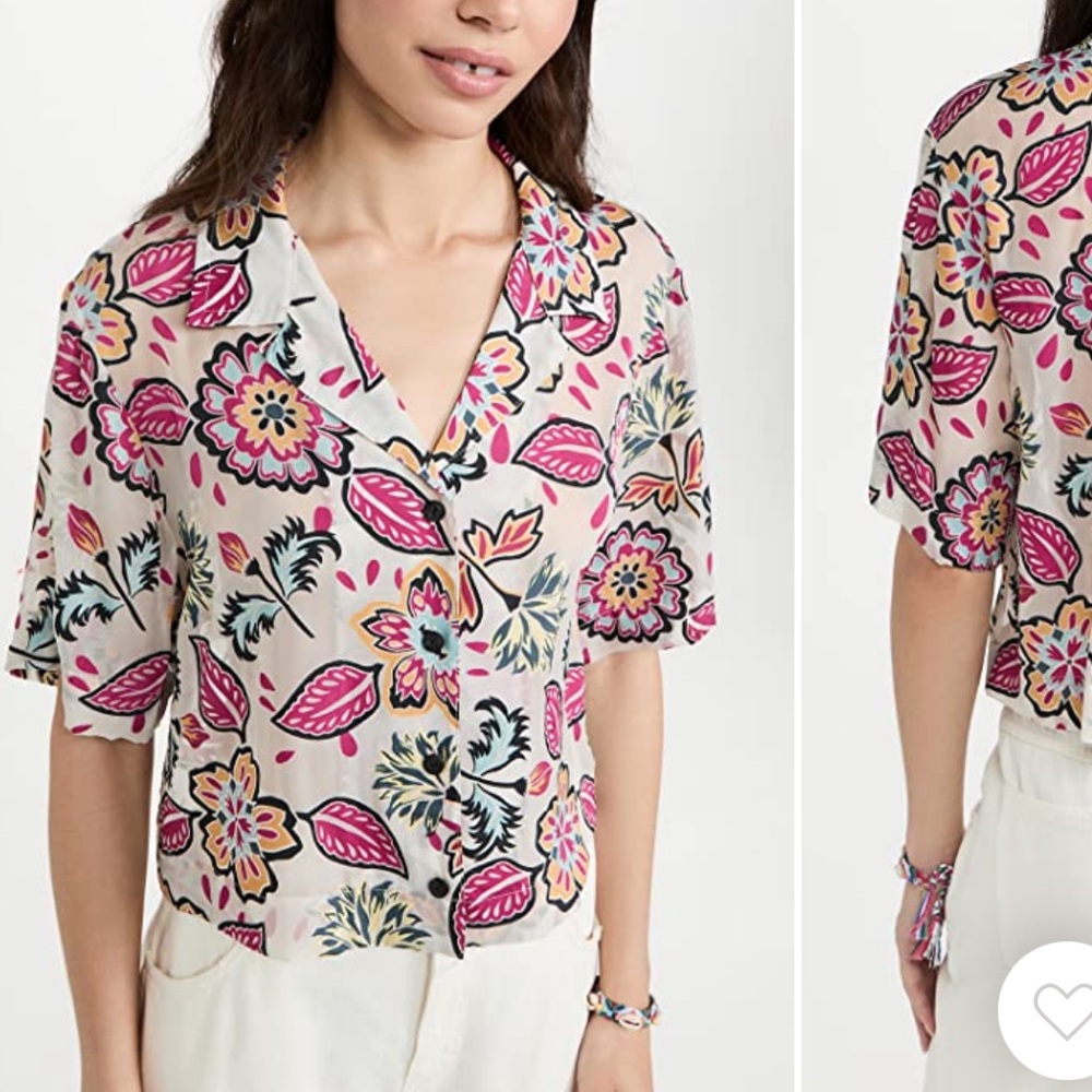 Floral Print Button-Up Blouse